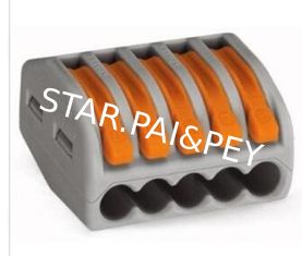 Push-wire Lighting Connectors for Flexible Conductors 5 poles easy access to installment and high security