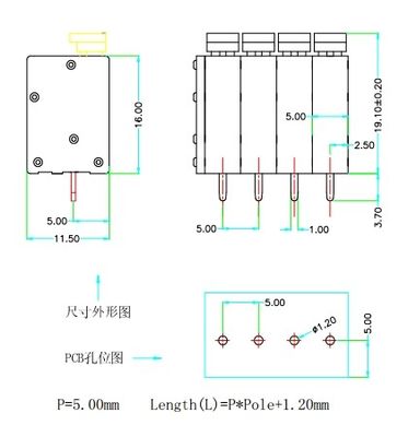 Screwless Terminal | Pitch: 5.00mm | Part No.604-8-5.00