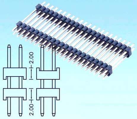 double Rows Straight Male 2.54mm Breakable Pin Header connector