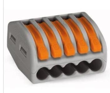 Push-wire Lighting Connectors for Flexible Conductors 5 poles easy access to installment and high security