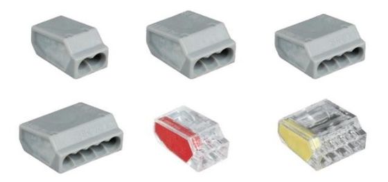 Push-wire Lighting Connectors for Flexible Conductors 5 poles easy access to installment and high security