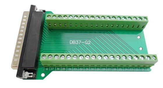 Signals Breakout Board Serial Port Header - DB37 Male / Female terminal block adapter