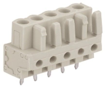 Female connector; with straight pins;with 2 locking latches; pin spacing 5 mm / 0.197 in