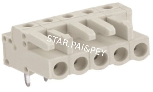 Female connector; with angle pins;with 2 locking latches; pin spacing 5 mm / 0.197 in