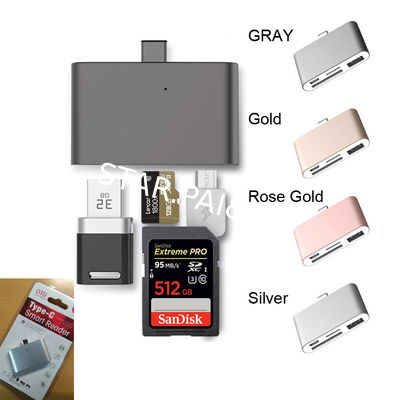 USB 3.1 TYPE-C to USB 2.0 Hub SD TF OTG Card Reader for Smart Phone Tablet PC