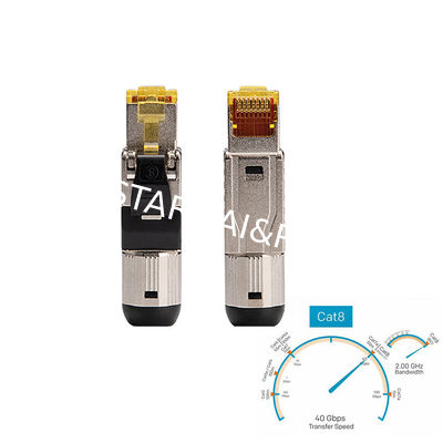 RJ45 Network Modular Plugs Cat8 Shielded Connectors 8P8C High Speed 40 Gbps