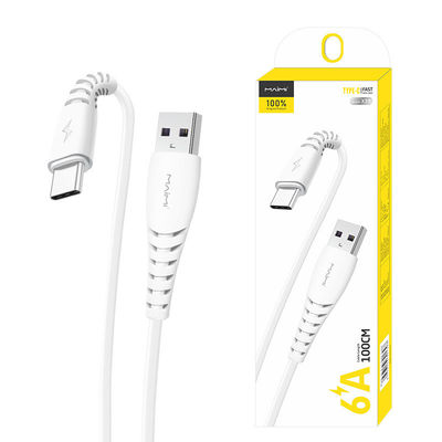 50W 6A Fast Charging Data Cable USB Type C Quick Charge Cable QC3.0 For Cell Phones