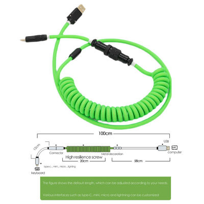 Sectional Type C USB Charging Cable Mechanical Keyboard Coiled Data Charge Cable Kit