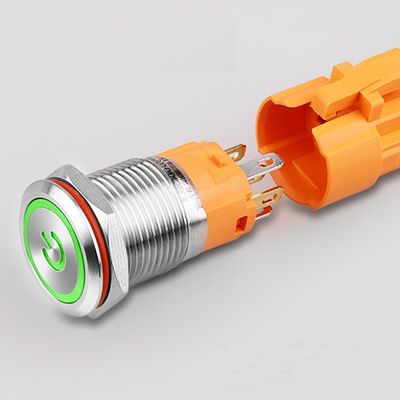 16MM DPST ON OFF momentary stainless steel push button with IP67 IK10