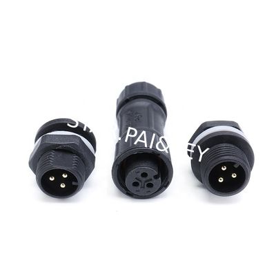 M12 connector rear panel mount Male Female 2 3 4 5 pin Nylon Closed-end Wire Joints Connector