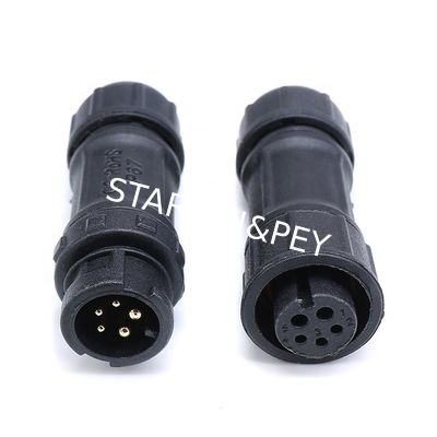M12 connector rear panel mount Male Female 2 3 4 5 pin Nylon Closed-end Wire Joints Connector