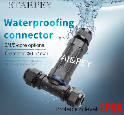 T Type 4 pin wire underwater connector electrical quick fast installation 4 ways IP68 waterproof connector