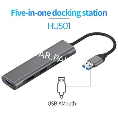 Multi Functional 5 In 1 Usb Type C Hub sd Tf Slots adapter for Laptop Aluminum Splitter Usb 3.0 Card Reader Adapter Type