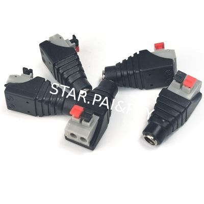 2.1mm x 5.5mm DC female terminal block with push down connection