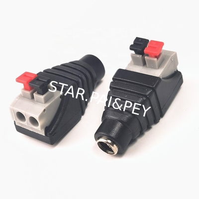 2.1mm x 5.5mm DC female terminal block with push down connection