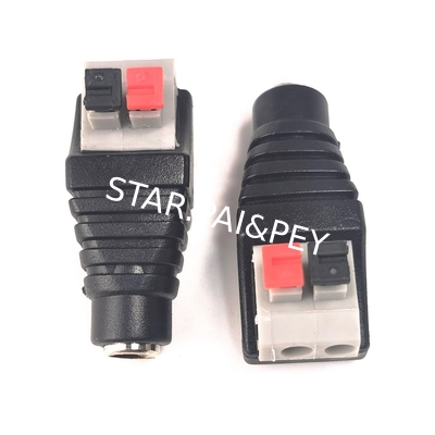 2.1mm x 5.5mm DC female terminal block with push down connection