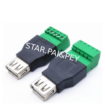 TB USB 2,0 A Jack féminin de vis d'USB 2,0 A au type de 5 terminaux de Pin Screw Shield adaptateur